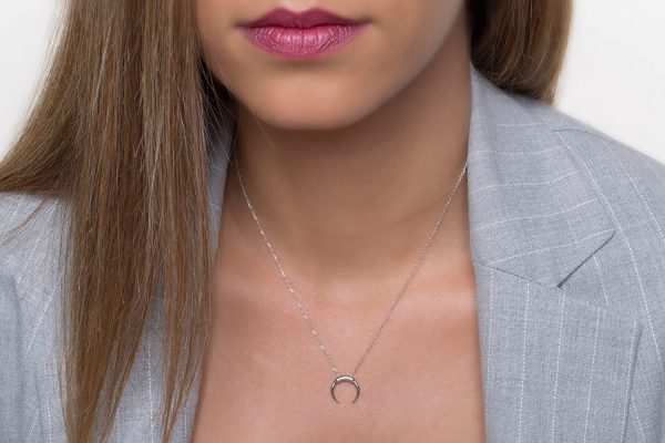 Horn necklace 13x13 3 Double horn Moon necklace 10X10mm - Image 4