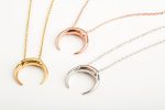 Double horn Moon necklace 10X10mm