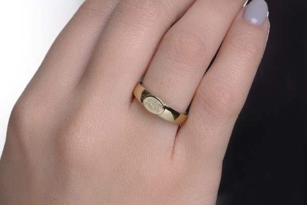 Gold custom signet ring, RN 363 - Image 5