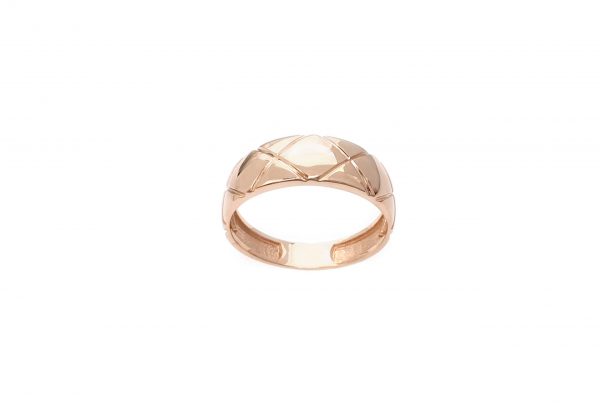 Small dome Capitoné ring in solid gold - Image 3