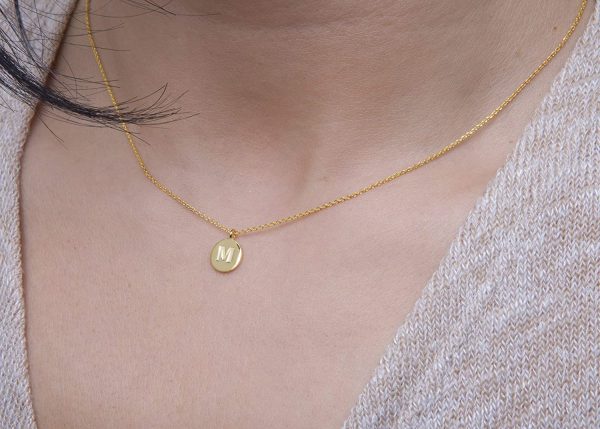 tiny initial necklace