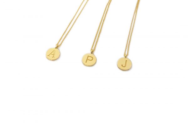 Tiny Initial necklace in solid gold - Image 5