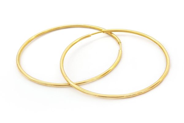 1.5mm-1-45mm 1.5mm Hoops in solid gold k14 big, size 40mm, 45mm, 53mm - Image 1