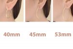 1.5mm Hoops in solid gold k14 big, size 40mm, 45mm, 53mm - Image 2
