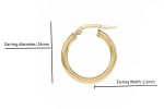 24x2,5mm gold hoops