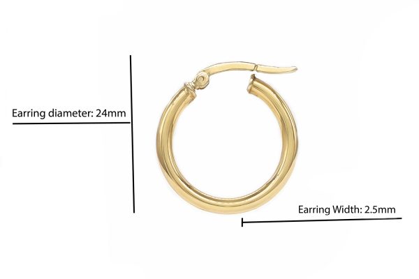 24x2,5mm gold hoops