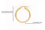 2.5mm Gold Hoops k14 size 30mm - Image 3