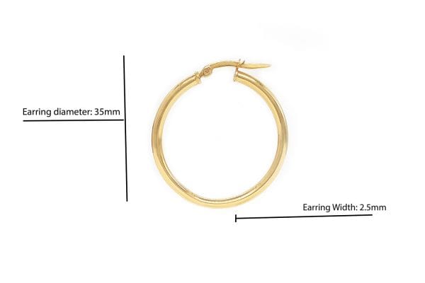 35x2,5mm gold hoops