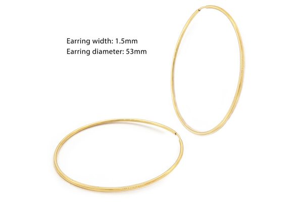 41-1810-2-53mm 1.5mm Hoops in solid gold k14 medium, size 22mm, 28mm, 32mm - Image 4