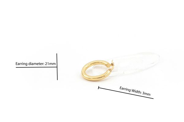 21x3mm Gold hoops