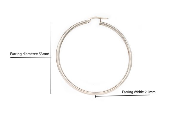 53x2,5mm white gold hoops