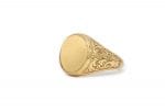 Unisex Oval custom signet ring in solid gold, RN386