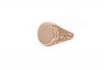 Unisex Oval custom signet ring in solid gold, RN386 - Image 7