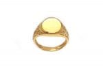 Unisex Oval custom signet ring in solid gold, RN386 - Image 8