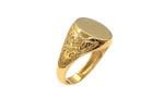 Unisex Oval custom signet ring in solid gold, RN386 - Image 5