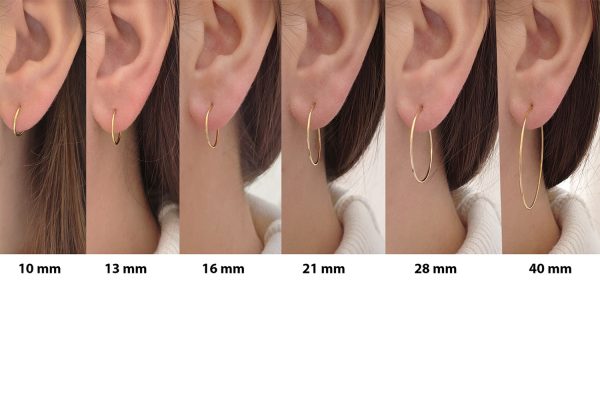 krikoi 1mm 1 1mm Hoops in solid gold k14 small, size 10mm, 13mm, 16mm - Image 5