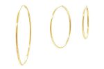 1mm Hoops in solid gold k14 big, size 21mm, 28mm, 40mm - Image 4