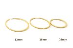 1.5mm Hoops in solid gold k14 medium, size 22mm, 28mm, 32mm - Image 3