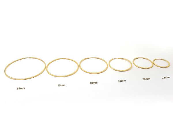 krikoi 2 2 1.5mm Hoops in solid gold k14 medium, size 22mm, 28mm, 32mm - Image 7