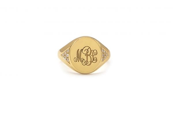 Full back Diamond signet ring, RN345-2 - Image 3
