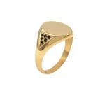Full back Diamond Personalized signet ring RN345-2