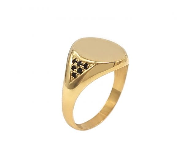 Full back Diamond Personalized signet ring RN345-2