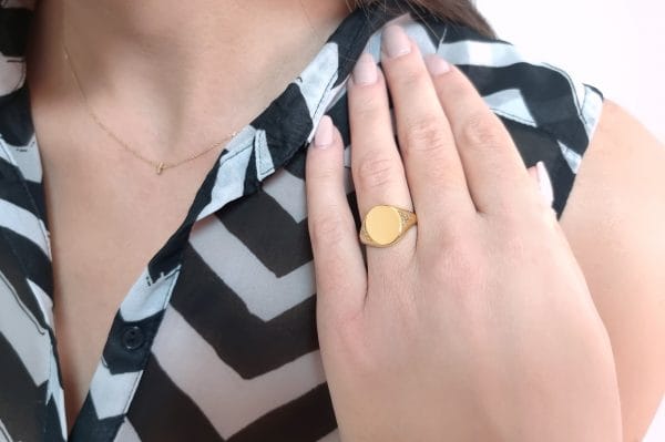 Full back Diamond signet ring, RN345-2 - Image 10