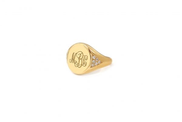 Full back Diamond signet ring, RN345-2 - Image 5