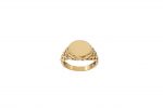 Oval braided signet ring in solid gold, RN393 - Image 2