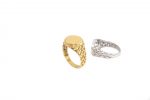 Oval braided signet ring in solid gold, RN393 - Image 4