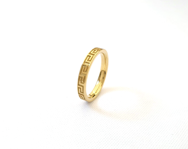 Gold Greek key ring - Image 3