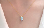 Blue topaz necklace with a tiny diamond - Image 3