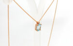 Blue topaz necklace with a tiny diamond - Image 7