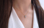 Blue topaz necklace with a tiny diamond - Image 6