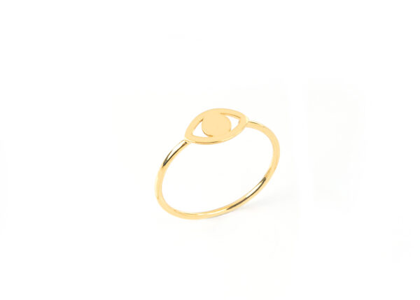 Gold dainty evil eye ring, protection charm - Image 3