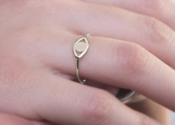 Gold dainty evil eye ring, protection charm - Image 6