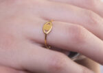 Gold dainty evil eye ring, protection charm
