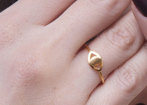 Gold dainty evil eye ring, protection charm - Image 4