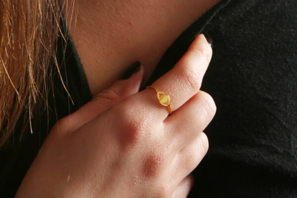 Gold dainty evil eye ring, protection charm - Image 8