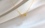 gold diamond necklace, personalized gift