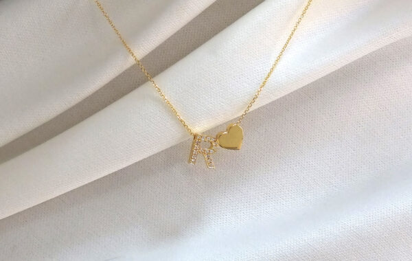 gold diamond necklace, personalized gift