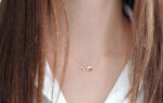 gold diamond necklace, personalized gift