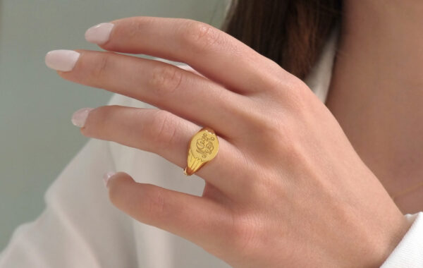 Round signet ring, RN812 - Image 4