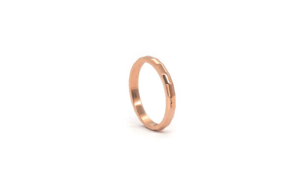 Unique geometric wedding band in solid gold 3mm (65-25) - Image 4