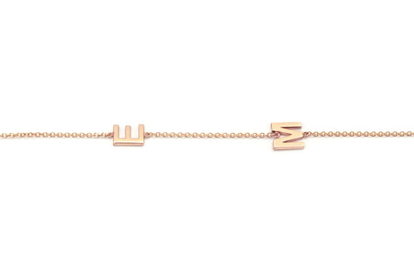 two letter gold bracelet