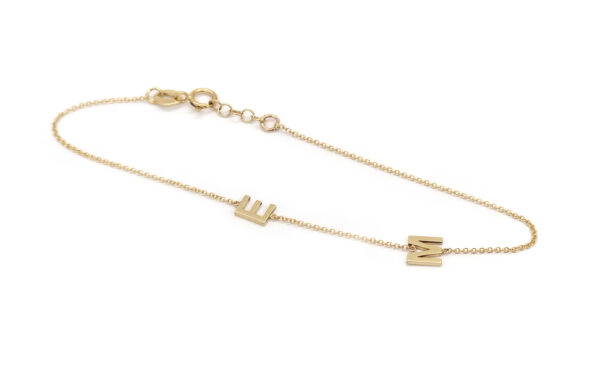 two letter gold bracelet