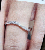 Diamond curved band in 14k white gold - Image 2